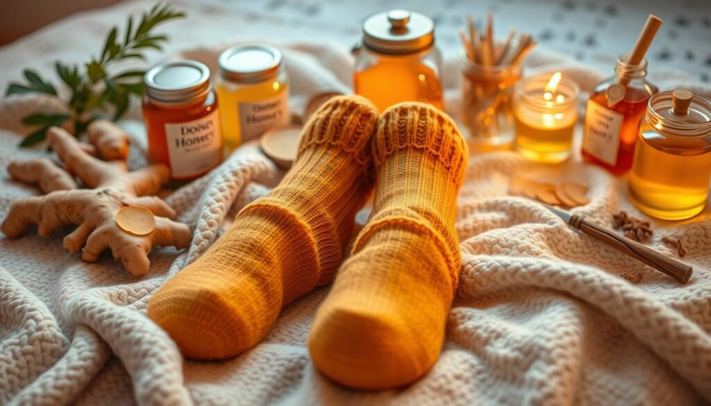 DIY ginger socks for colds